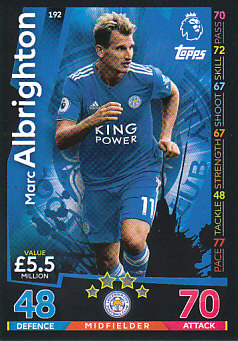 Marc Albrighton Leicester City 2018/19 Topps Match Attax #192